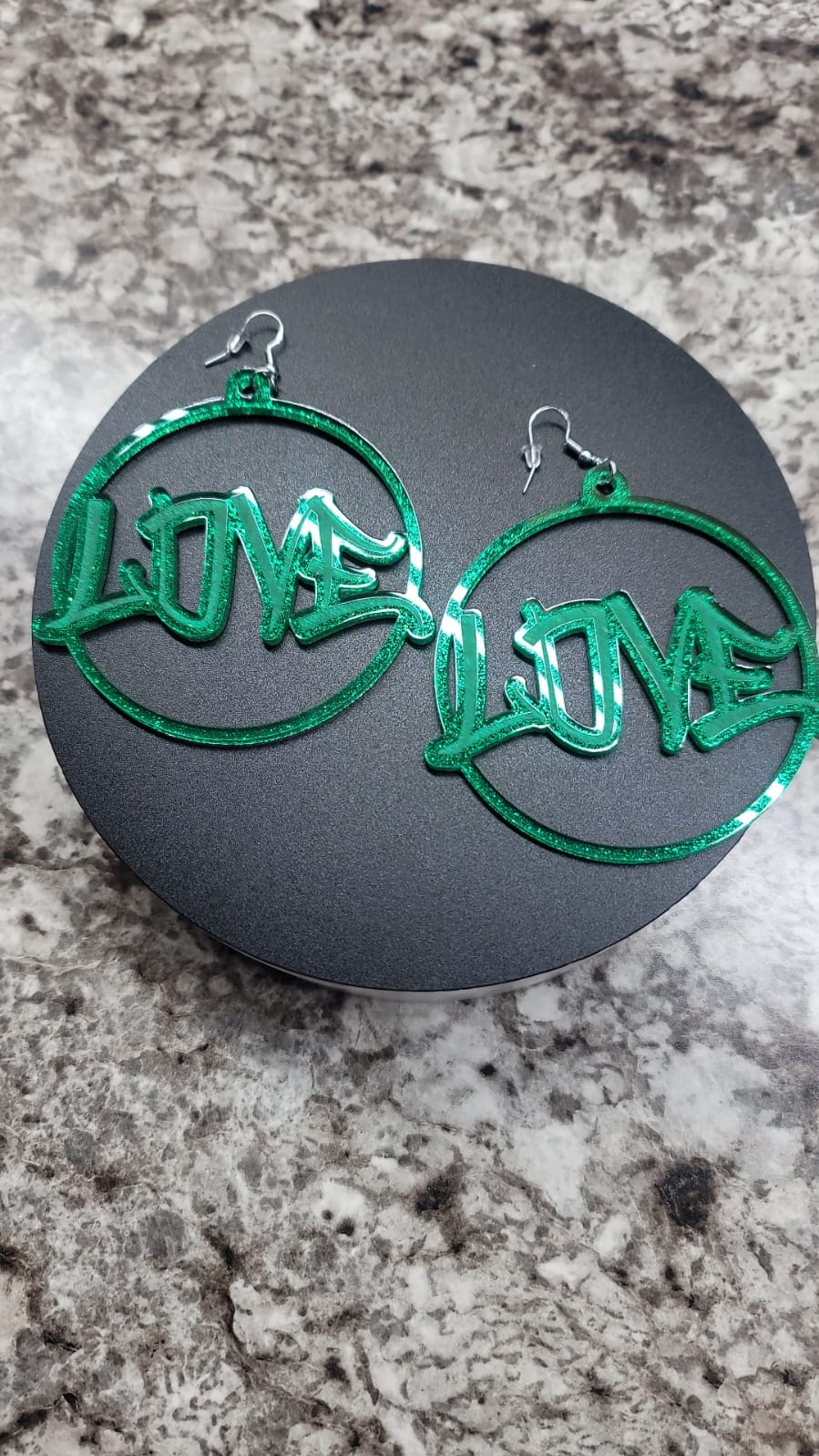 Acyrlic Love Hoop Earrings