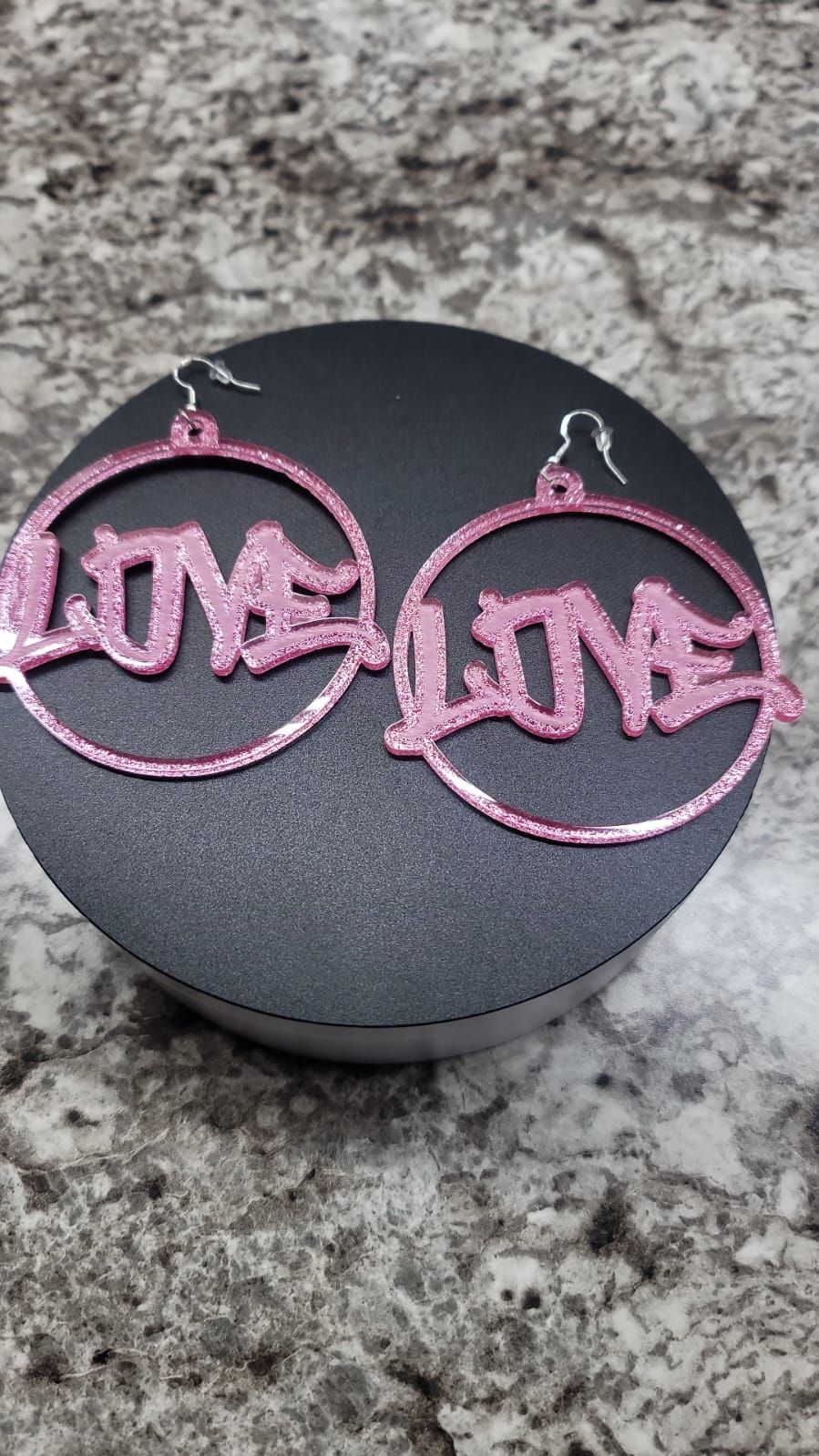 Acyrlic Love Hoop Earrings