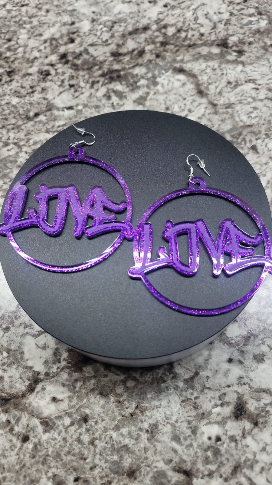 Acyrlic Love Hoop Earrings