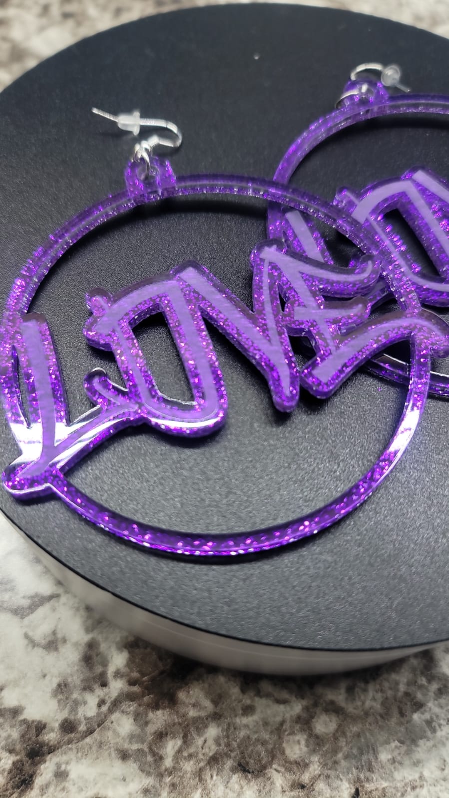 Acyrlic Love Hoop Earrings