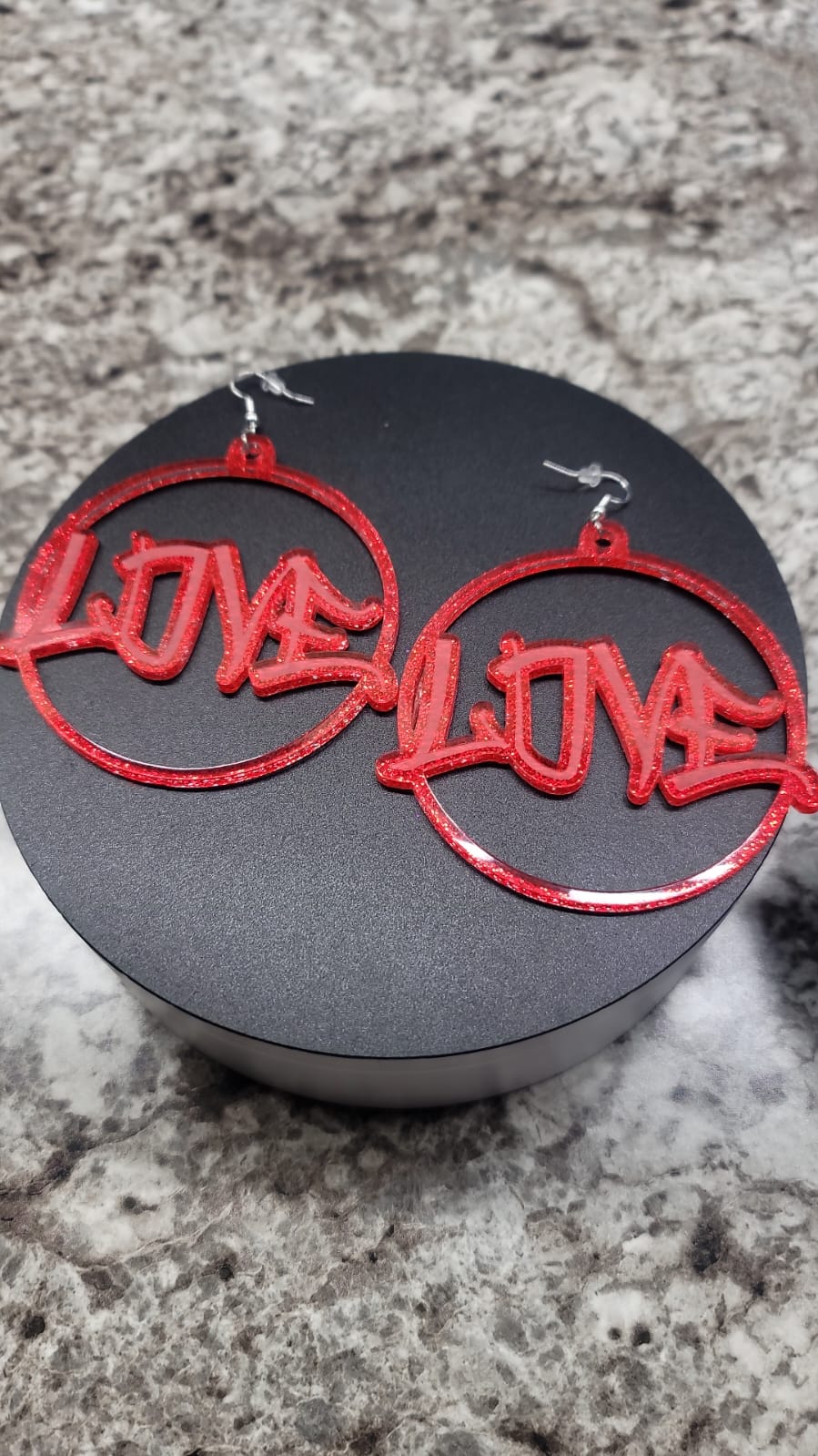 Acyrlic Love Hoop Earrings