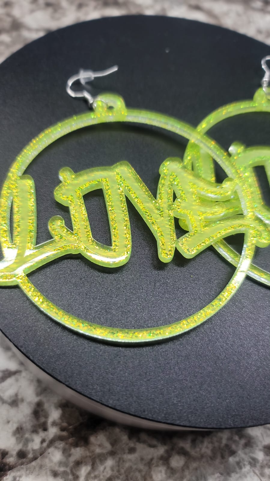 Acyrlic Love Hoop Earrings