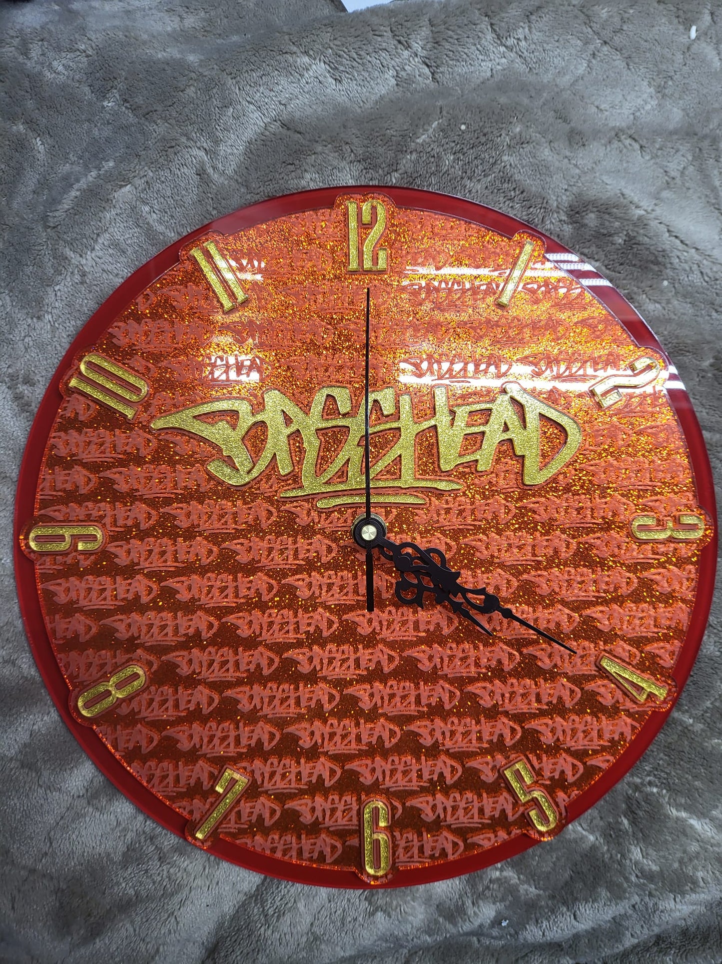 Basshead Wall CLock Orange and Gold