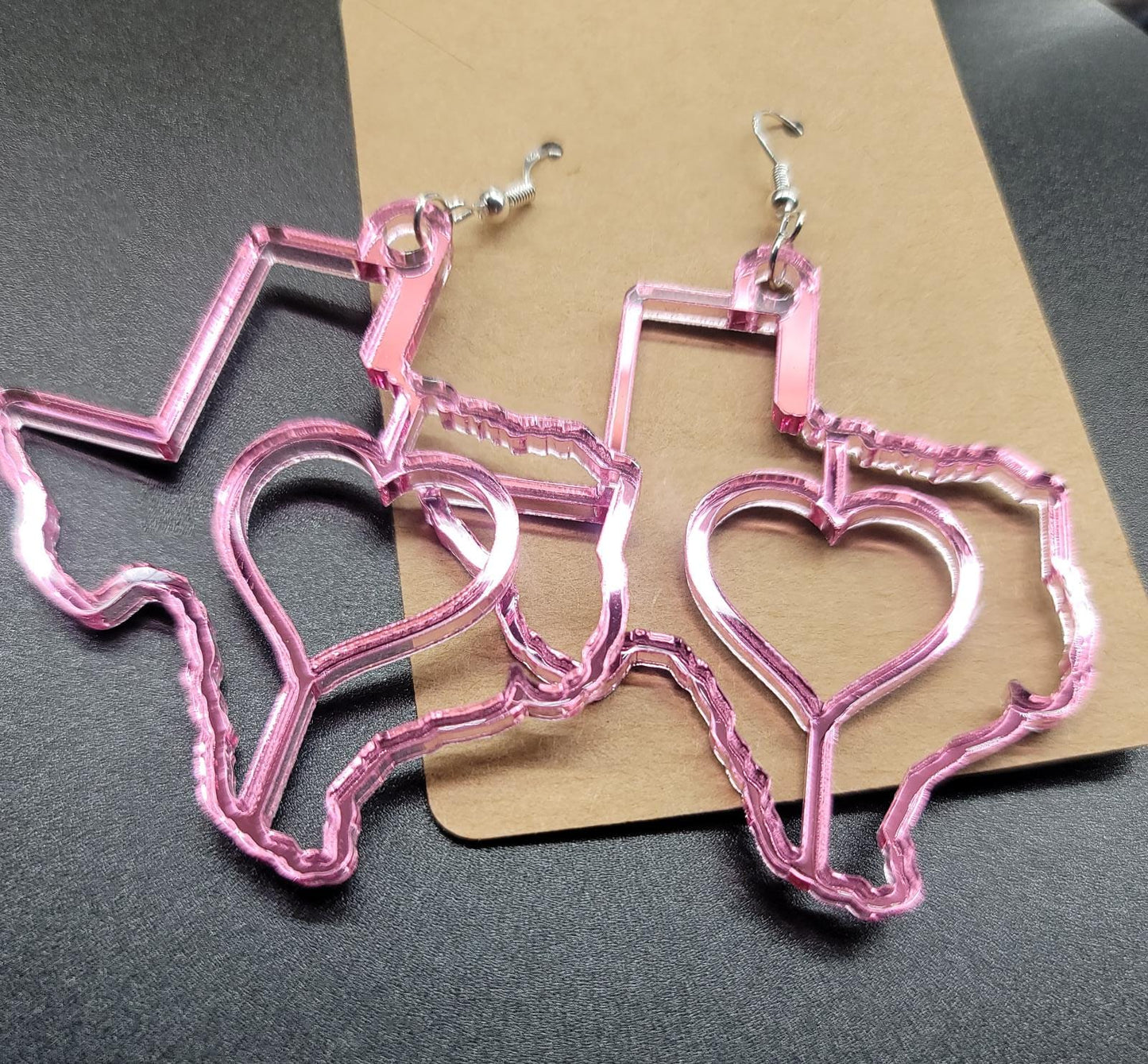 Texas With Heart Earrings