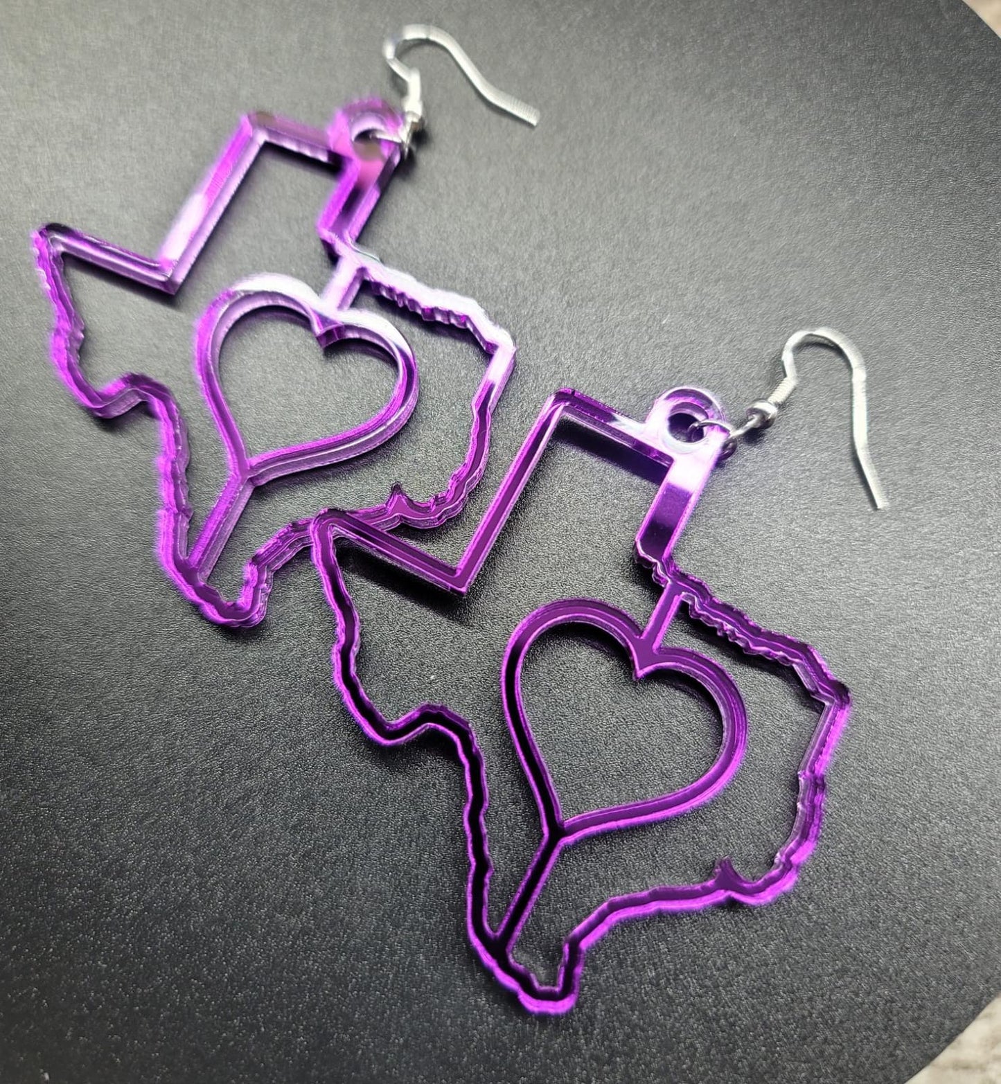 Texas With Heart Earrings