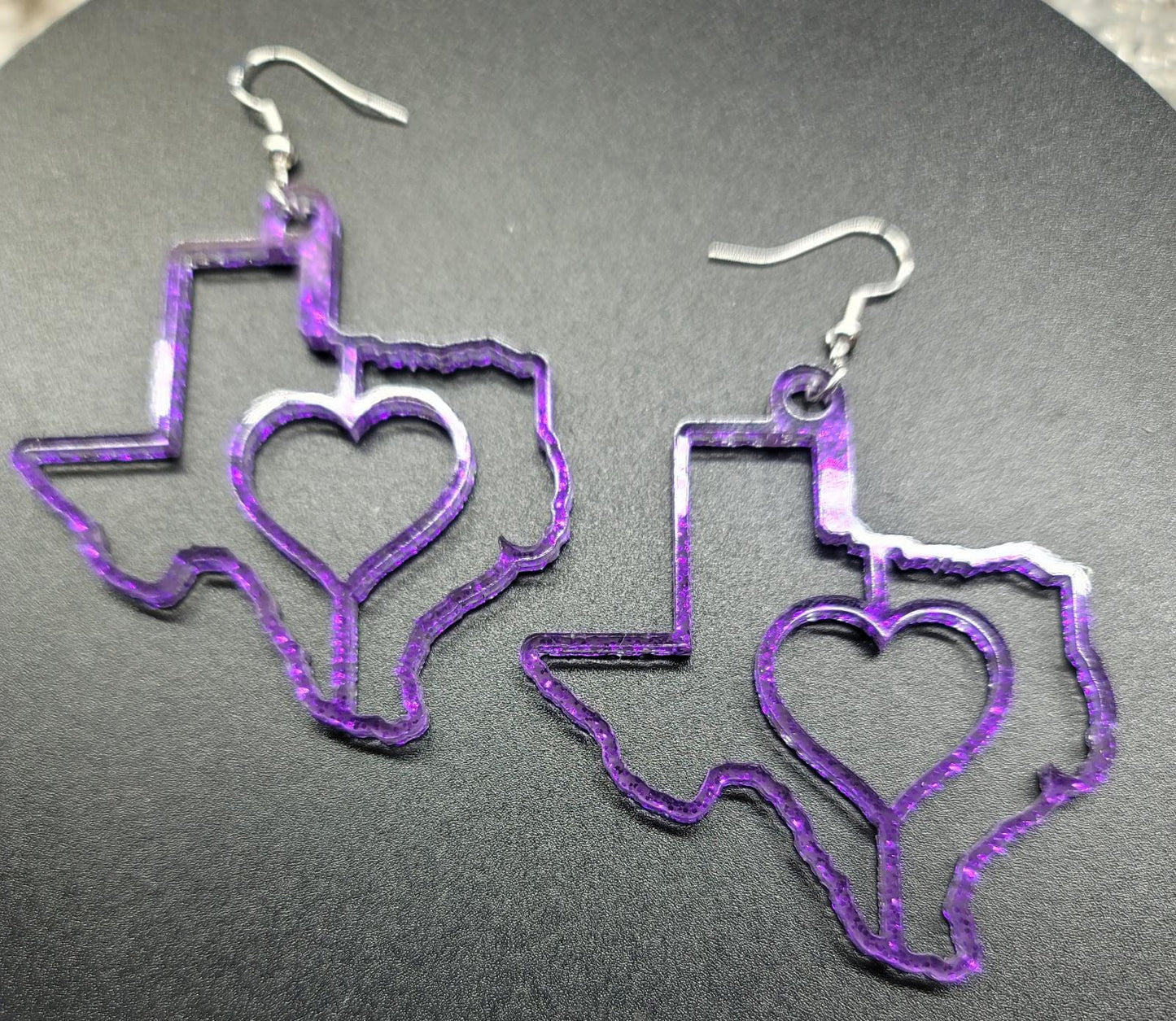 Texas With Heart Earrings