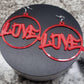 Acyrlic Love Hoop Earrings