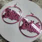 Acrylic hoop Earrings Bitch